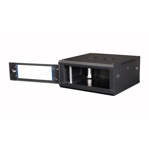DR-630101 Шкаф 19" телекоммуникационный настенный, 4U 280х600х600 мм, дверь стекло, черный DR-630101 Шкаф 19" телекоммуникационный настенный, 4U 280х600х600 мм, дверь стекло, черный