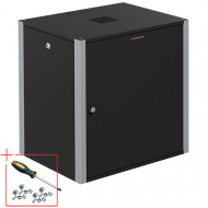 Шкаф телекоммуникационный настенный 19" 22U 600x600x1040mm (ШхГхВ) дверь металл, цвет черный Шкаф телекоммуникационный настенный 19" 22U 600x600x1040mm (ШхГхВ) дверь металл, цвет черный