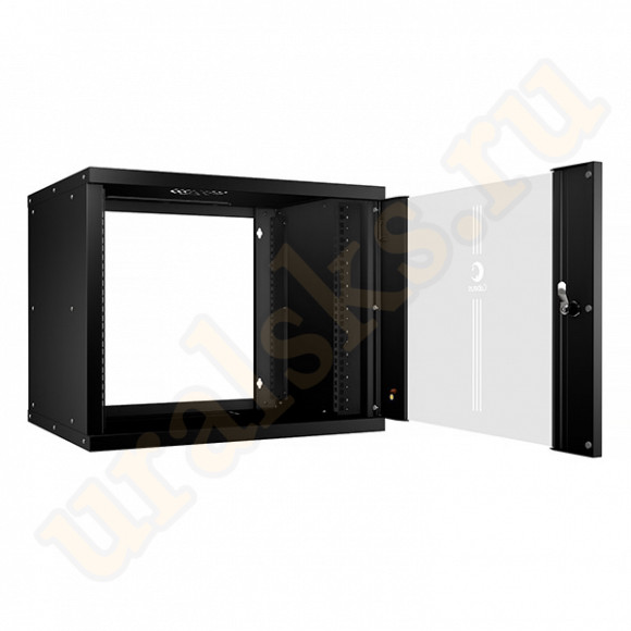 WSC-05D-12U55/45-BK Шкаф телекоммуникационный настенный 19" 12U, серия LIGHT разборный, дверь стекло, цвет черный