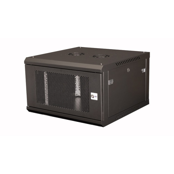 DR-651101 Шкаф 19" телекоммуникационный настенный, 6U 368х600х600 мм, дверь перфорация, черный