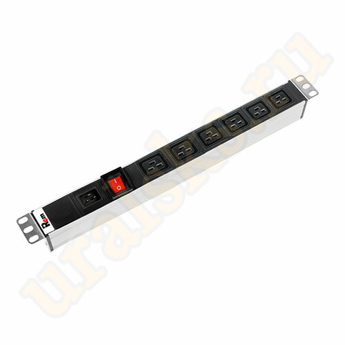 Блок розеток R-16-6C19-V-440 с выкл., 6 IEC 60320 C19, вход IEC 60320 C20, 16A