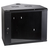 Шкаф настенный угловой, 9U 600x430, стеклянная дверь, черный Шкаф настенный угловой, 9U 600x430, стеклянная дверь, черный