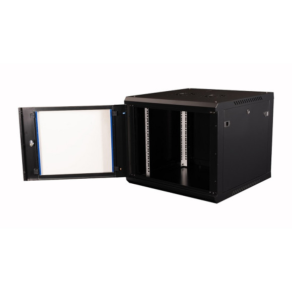 DR-632101 Шкаф 19" телекоммуникационный настенный, 9U 501х600х600 мм, дверь стекло, черный