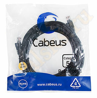 Cabeus PC-UTP-RJ45-Cat.5e-5m-BK-LSZH Патч-корд UTP, категория 5e, 5 м, LSZH, неэкранированный, черный