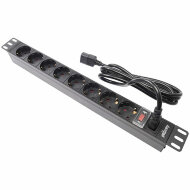 Блок розеток для ИБП в стойку 19", 8 розеток, 16А, выключатель, шнур 1.8м, вилка C14 Блок розеток для ИБП в стойку 19", 8 розеток, 16А, выключатель, шнур 1.8м, вилка C14