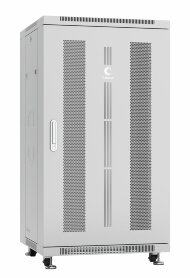 Шкаф телекоммуникационный 19" напольный 22U 600x600x1166mm (ШхГхВ) передняя и задняя перфорированные двери, ручка с замком, цвет серый (RAL 7035) Cabeus Шкаф телекоммуникационный 19" напольный 22U 600x600x1166mm (ШхГхВ) передняя и задняя перфорированные двери, ручка с замком, цвет серый (RAL 7035) Cabeus