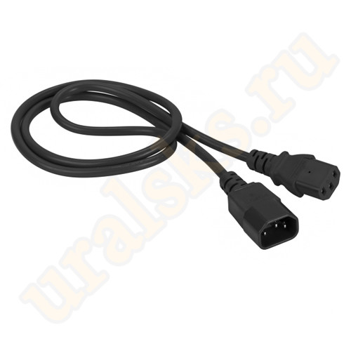 LAN-PP13/14-3.0-BK Шнур питания C13-C14, 3х0.75, 220В, 10А, черный, 3 метра