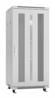 Шкаф телекоммуникационный 19" напольный 27U 600x600x1388mm (ШхГхВ) передняя и задняя перфорированные двери, ручка с замком, цвет серый (RAL 7035) Cabeus Шкаф телекоммуникационный 19" напольный 27U 600x600x1388mm (ШхГхВ) передняя и задняя перфорированные двери, ручка с замком, цвет серый (RAL 7035) Cabeus