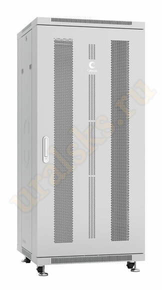 ND-05C-27U60/60 Шкаф телекоммуникационный 19" напольный 27U 600x600x1388mm (ШхГхВ) передняя и задняя перфорированные двери, ручка с замком, цвет серый (RAL 7035) Cabeus