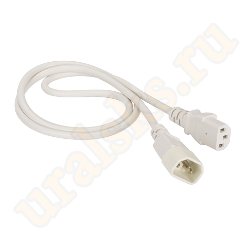 LAN-PP13/14-5.0-WH Шнур питания C13-C14, 3х0.75, 220В, 10А, белый, 5 метров