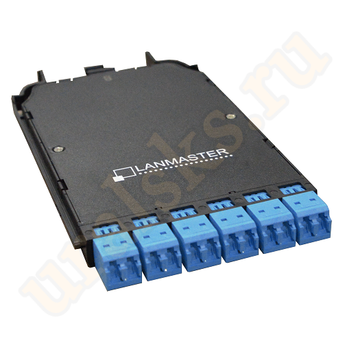 LAN-MCCB-1M-12LC/OS2 Компактная MPO кассета OS2, 12xLC, тип B, низкие потери, черная Lanmaster