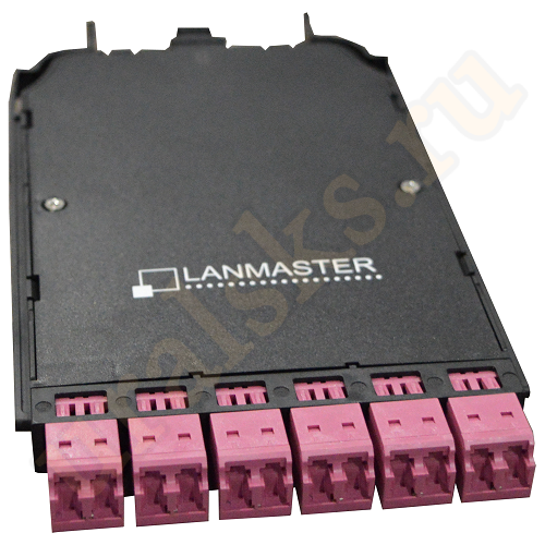 LAN-MCCB-1M-12LC/OM4 Компактная MPO кассета OM4, 12xLC, тип B, низкие потери, черная Lanmaster