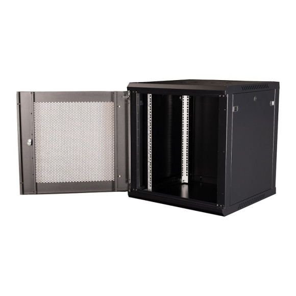 DR-653101 Шкаф 19" телекоммуникационный настенный, 12U 635х600х600 мм, дверь перфорация, черный
