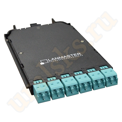 LAN-MCCB-1M-12LC/OM3 Компактная MPO кассета OM3, 12xLC, тип B, низкие потери, черная Lanmaster
