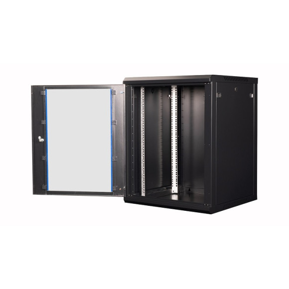 DR-634101 Шкаф 19" телекоммуникационный настенный, 15U 769х600х600 мм, дверь стекло, черный