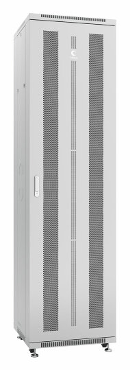 Шкаф телекоммуникационный 19" напольный 47U 600x600x2277mm (ШхГхВ) передняя и задняя перфорированные двери, ручка с замком, цвет серый (RAL 7035) Cabeus Шкаф телекоммуникационный 19" напольный 47U 600x600x2277mm (ШхГхВ) передняя и задняя перфорированные двери, ручка с замком, цвет серый (RAL 7035) Cabeus
