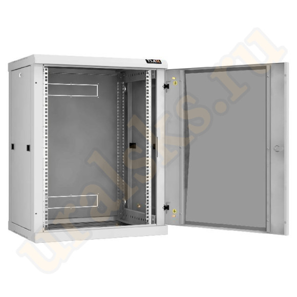 TWC-156045-R-G-GY Настенный разборный шкаф TLK 19", 15U, стеклянная дверь, Ш600хВ770хГ450мм, 2 пары монтажных направляющих, серый TWC-156045-R-G-GY Настенный разборный шкаф TLK 19", 15U, стеклянная дверь, Ш600хВ770хГ450мм, 2 пары монтажных направляющих, серый