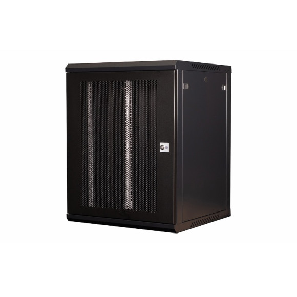 DR-654101 Шкаф 19" телекоммуникационный настенный, 15U 769х600х600 мм, дверь перфорация, черный