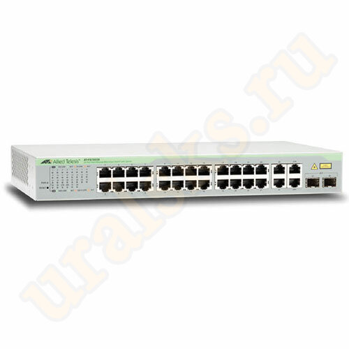 AT-FS750/28-50 Коммутатор 24  Port Fast Ethernet WebSmart Switch with 4 uplink ports (2  x 10/100/1000T and  2 x SFP-10/100/1000T Combo ports)