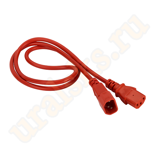 LAN-PP13/14-7.0-RD Шнур питания C13-C14, 3х0.75, 220В, 10А, красный, 7 метров