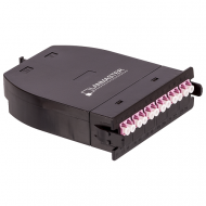 MPO кассета OM4, 12xLC, тип B, низкие потери, черная Lanmaster