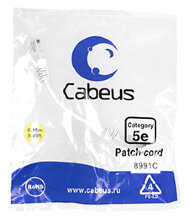 Cabeus PC-UTP-RJ45-Cat.5e-0.15m-WH-LSZH Патч-корд UTP, категория 5e, 0.15 м, LSZH, неэкранированный, белый Cabeus PC-UTP-RJ45-Cat.5e-0.15m-WH-LSZH Патч-корд UTP, категория 5e, 0.15 м, LSZH, неэкранированный, белый