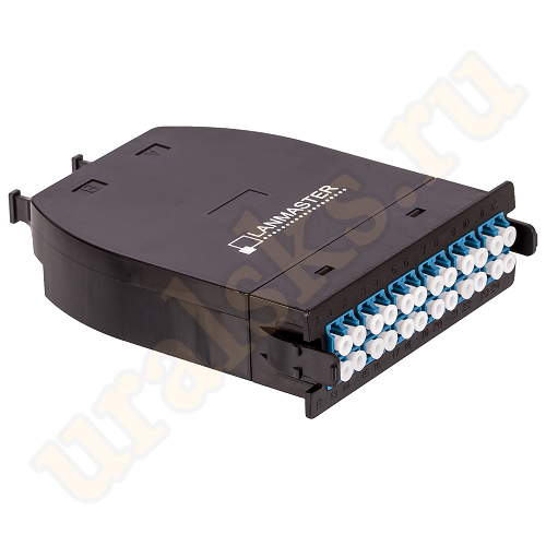 LAN-MCSB-2M-24LC/OS2 MPO кассета OS2, 24xLC, тип B, низкие потери, черная Lanmaster