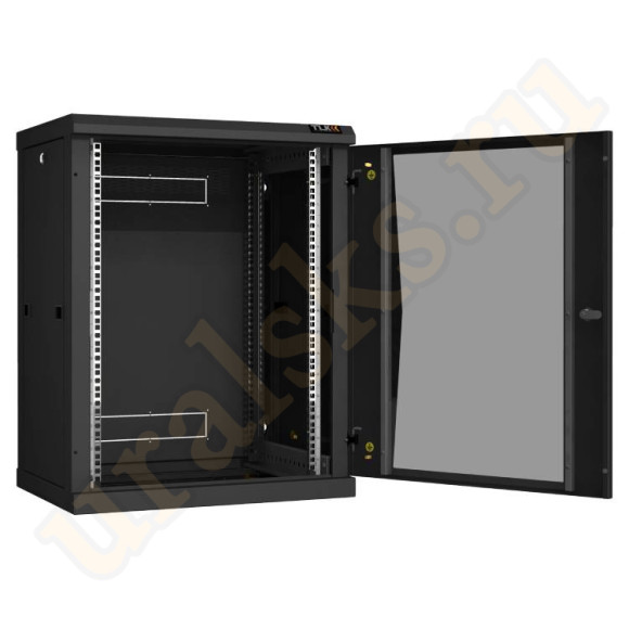 TWC-156060-R-G-BK Настенный разборный шкаф TLK 19", 15U, стеклянная дверь, Ш600хВ770хГ600мм, 2 пары монтажных направляющих, черный TWC-156060-R-G-BK Настенный разборный шкаф TLK 19", 15U, стеклянная дверь, Ш600хВ770хГ600мм, 2 пары монтажных направляющих, черный