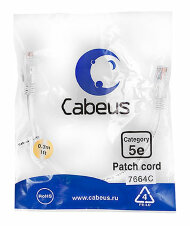 Cabeus PC-UTP-RJ45-Cat.5e-0.3m-WH-LSZH Патч-корд UTP, категория 5e, 0.3 м, LSZH, неэкранированный, белый Cabeus PC-UTP-RJ45-Cat.5e-0.3m-WH-LSZH Патч-корд UTP, категория 5e, 0.3 м, LSZH, неэкранированный, белый