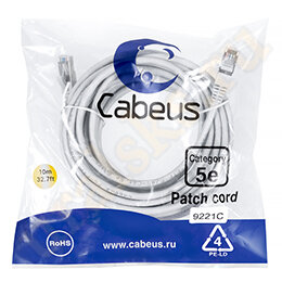 Cabeus PC-FTP-RJ45-Cat.5e-10m Патч-корд FTP, категория 5е, 10 м, экранированный, серый