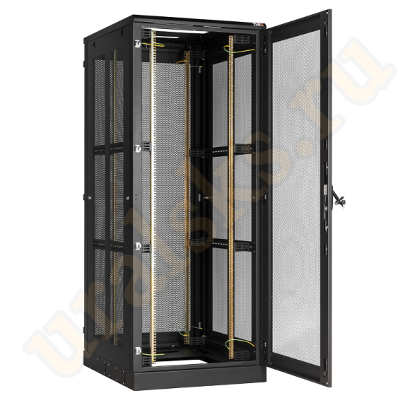 TFA-428010-PPPP-BK Напольный шкаф 19", 42U, перфорированные стенки и двери, Ш800хВ2060хГ1000мм, в разобранном виде, черный