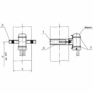 Узел крепления муфты 411307-ТМП-190 FOSC на железобетонной опоре КС
