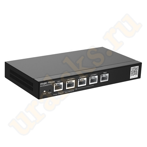 RG-EG305GH-P-E Маршрутизатор Ruijie - Reyee LAN - 1 x 1 Гб/с, WAN - 1 x 1 Гб/с, RJ-45 - 3 x 1 Гб/с, PoE, чёрный