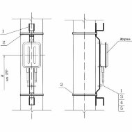 Узел крепления муфты 503 411307-ТМП-191 NCD на железобетонной опоре КС и опоре ВЛ автоблокировки