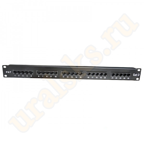 WT-2085 Патч-панель 19", 25 портов RJ-45, кат.3, 1U