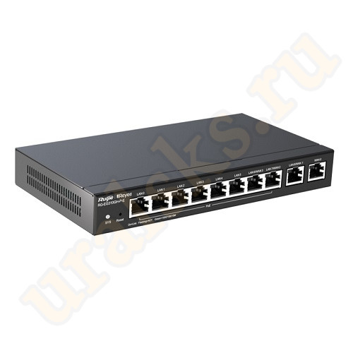 RG-EG310GH-P-E Ruijie - Reyee LAN - 6 x 1 Гб/с, WAN - 1 x 1 Гб/с, RJ-45 - 3 x 1 Гб/с, PoE, чёрный