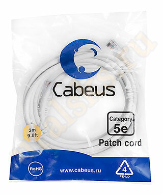 Cabeus PC-UTP-RJ45-Cat.5e-3m-WH-LSZH Патч-корд UTP, категория 5e, 3 м, LSZH, неэкранированный, белый