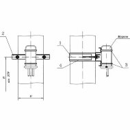 Узел крепления муфты 411307-ТМП-190 МТОК 96П на железобетонной опоре КС