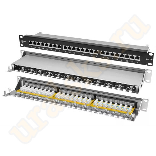 SNR-SD-1U24-6-H Коммутационная панель SNR, 19" экранированная, 1U, 24 порта, cat.6, горизонтальная заделка